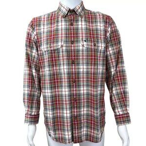 Carhartt Plaid Shirt Mens M Red Cotton Long Sleeve Relaxed Fit Casual